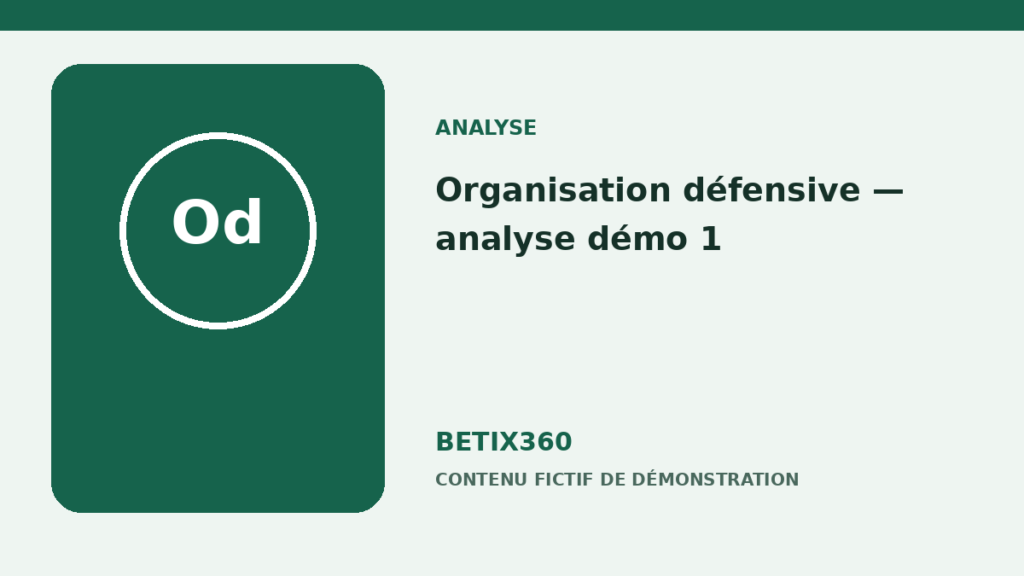Organisation défensive — analyse démo 1