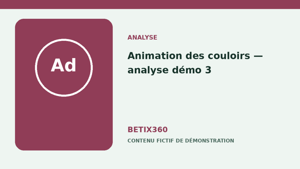 Animation des couloirs — analyse démo 3