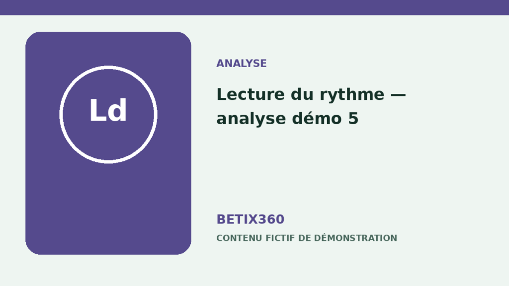 Lecture du rythme — analyse démo 5
